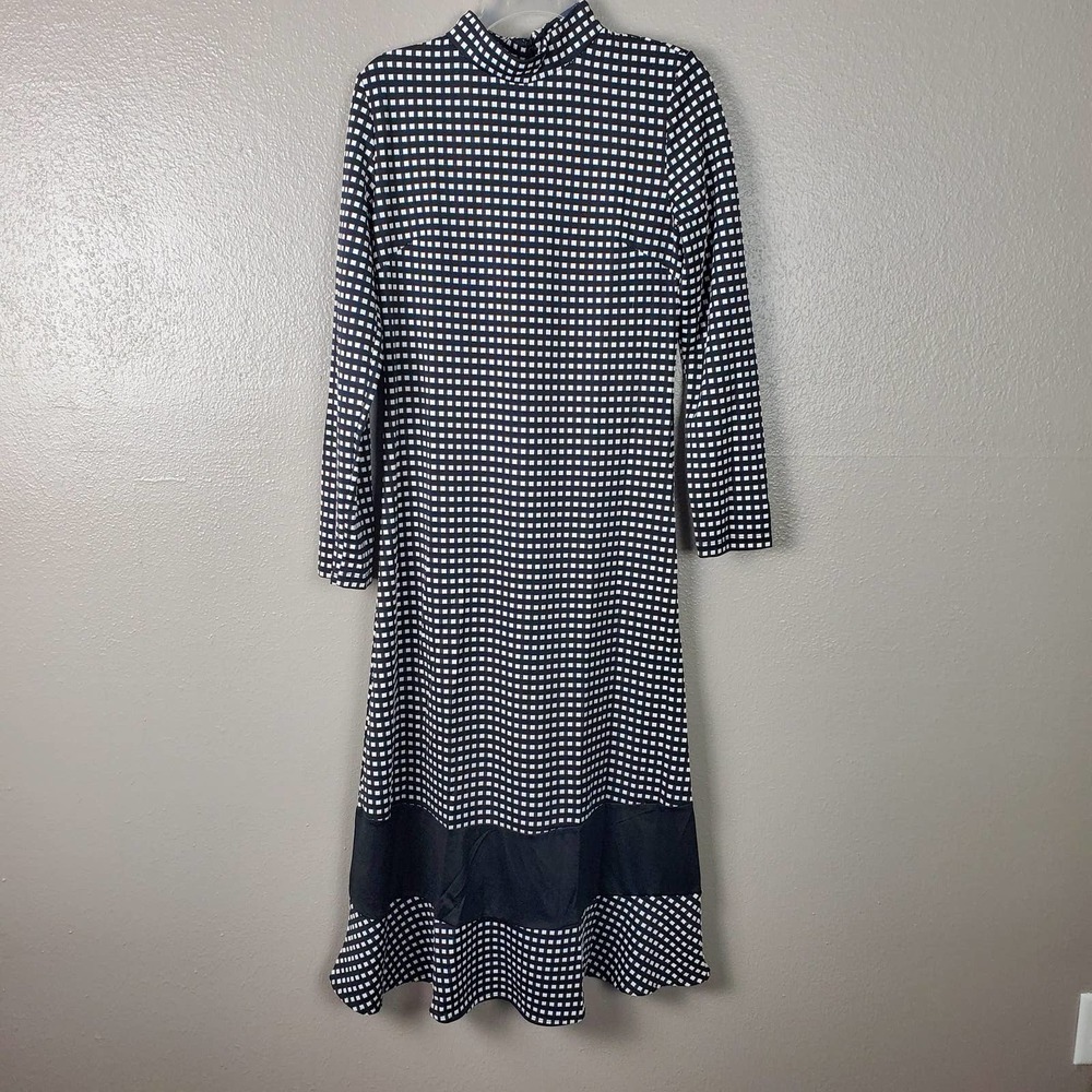 Clocolor Black/White Checked Maxi Dress M